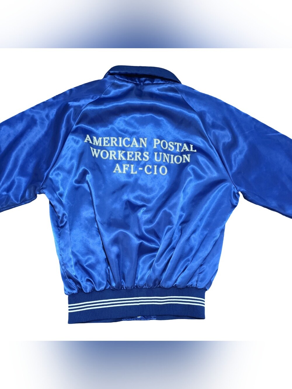 Vintage American Postal Workers Union APWU AFL CIO Satin Jacket Windbreaker XL